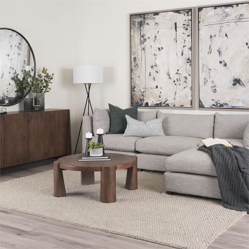 Mercana Furniture and Decor Tammar Round Wood w/ Tapered Legs Coffee Table