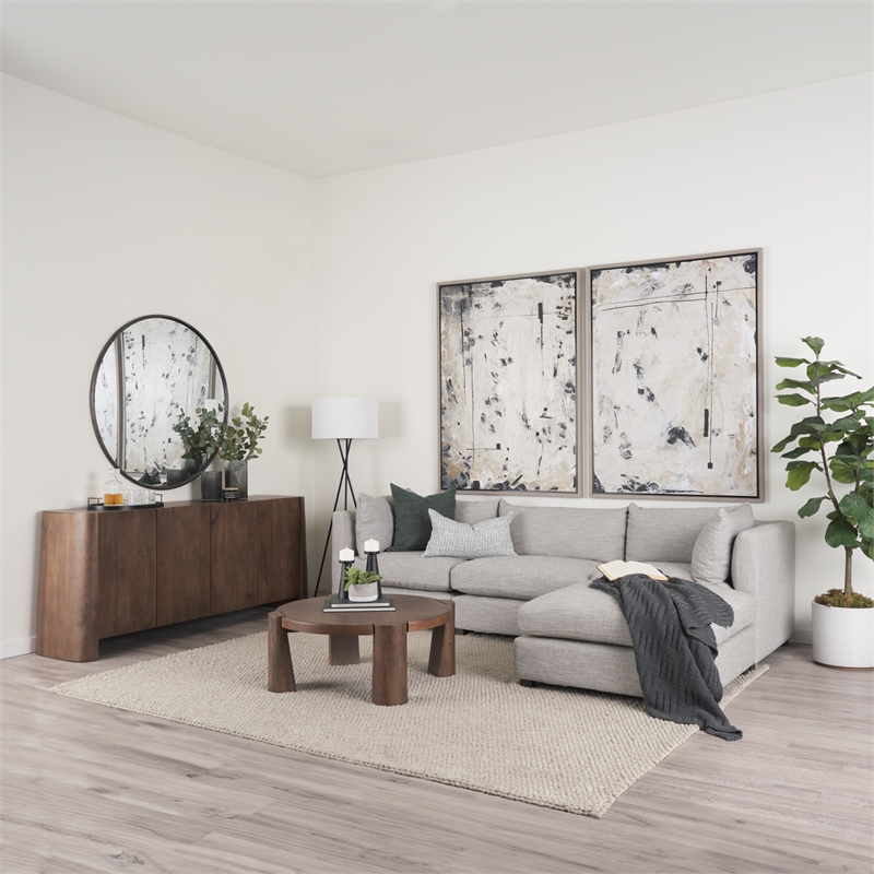 Mercana Furniture and Decor Tammar Round Wood w/ Tapered Legs Coffee Table