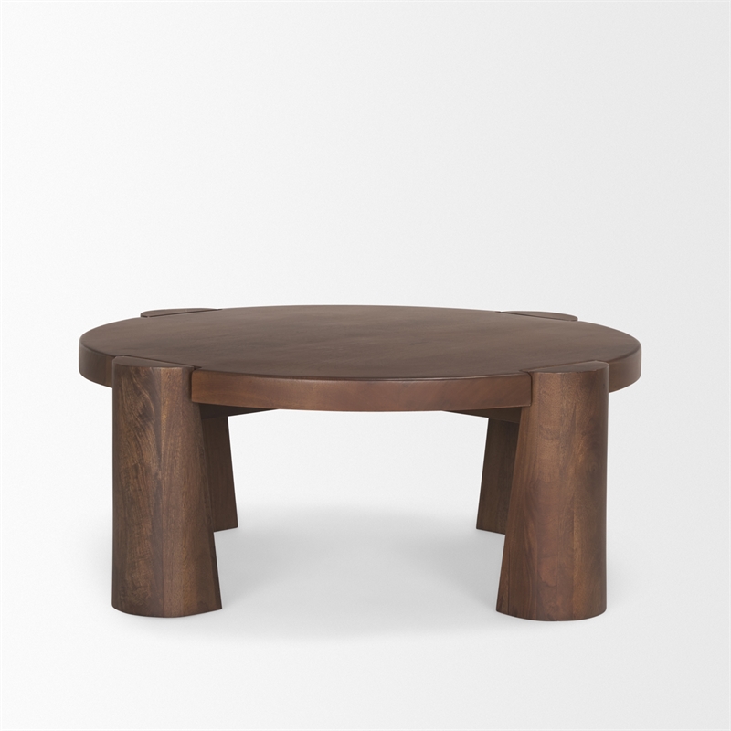 Mercana Furniture and Decor Tammar Round Wood w/ Tapered Legs Coffee Table