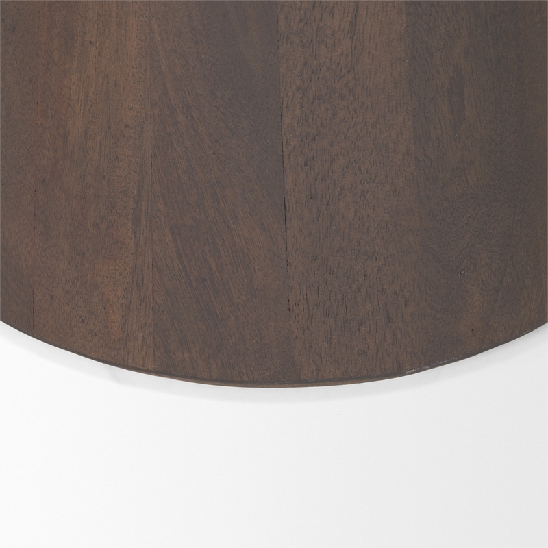 Mercana Furniture Takoda Wood Tapered Drum Accent Table in Dark Brown