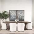 Takota Dark Brown Rectangular Oak Wood Birch Wood Legs Extendable Dining Table