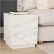 Mercana Matteo Solid White Marble Square Side Table