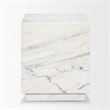 Mercana Matteo Solid White Marble Square Side Table
