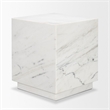 Mercana Matteo Solid White Marble Square Side Table