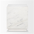 Mercana Matteo Solid White Marble Square Side Table