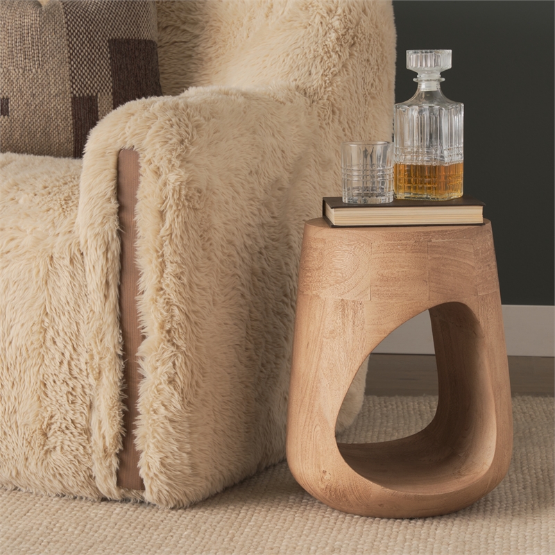Mercana Cove Light Brown Sculptural Open Side Table