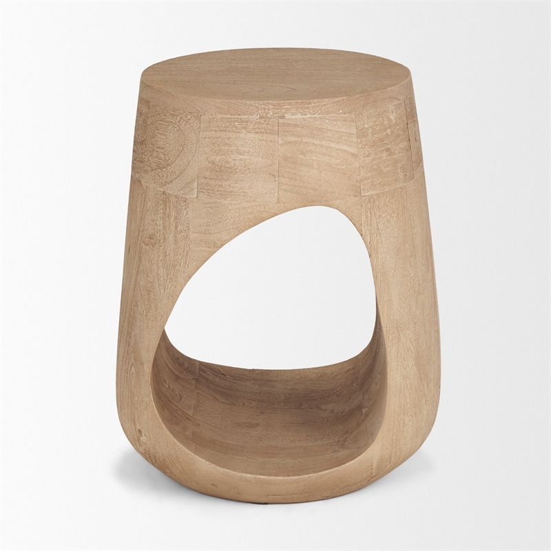 Mercana Cove Light Brown Sculptural Open Side Table