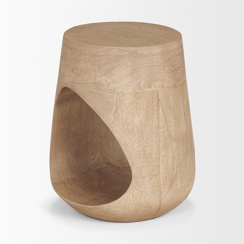 Mercana Cove Light Brown Sculptural Open Side Table
