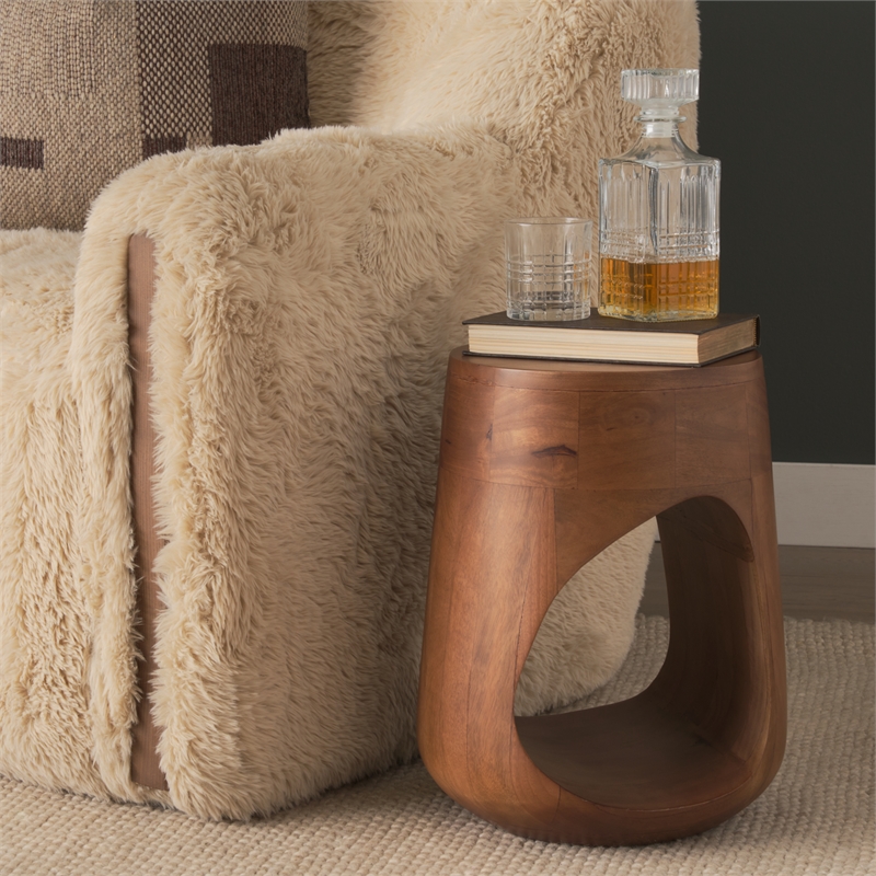 Mercana Cove Mid-Brown Sculptural Open Side Table