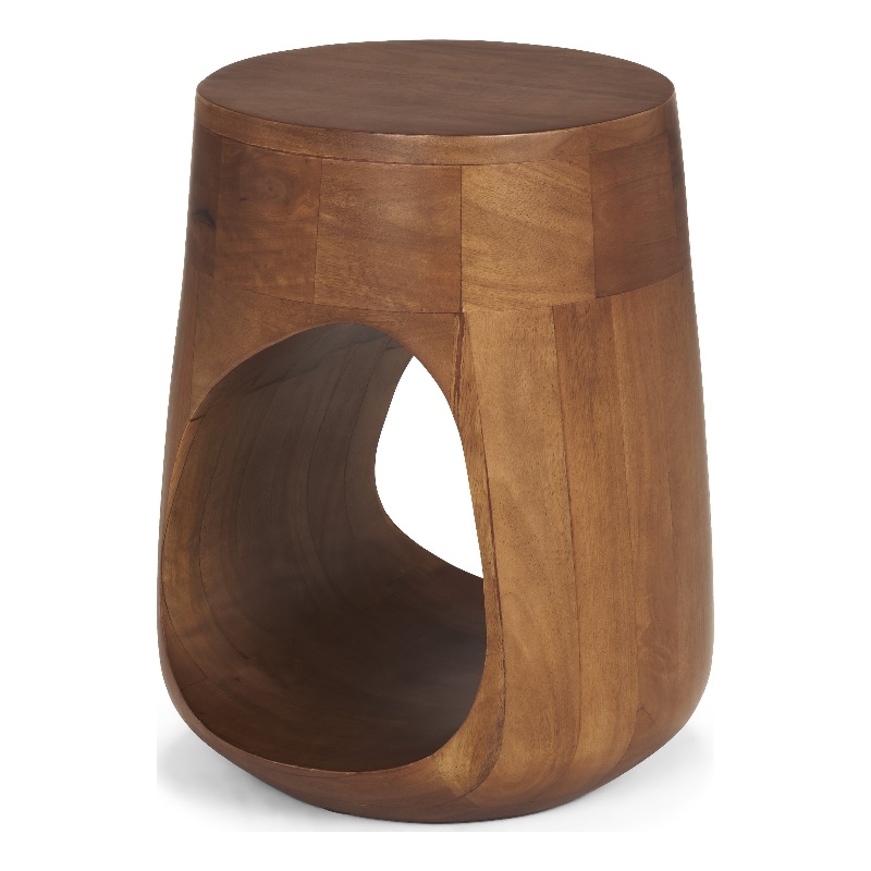 Mercana Cove Mid-Brown Sculptural Open Side Table
