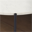 Larkin Round Two-Tier Marble Top Solid Wood Shelf Metal Frame Coffee Table