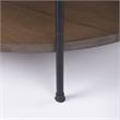 Larkin Round Two-Tier Marble Top Solid Wood Shelf Metal Frame Coffee Table