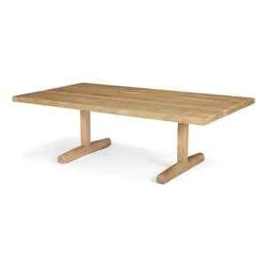Viktor 55&quotL Light Brown Solid Wood Coffee Table