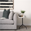 Serre Marble Top 3 Prong Black Metal Base End Table