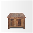 Wilton Brown Wood w/ 12 Black Metal Drawers Coffee Table