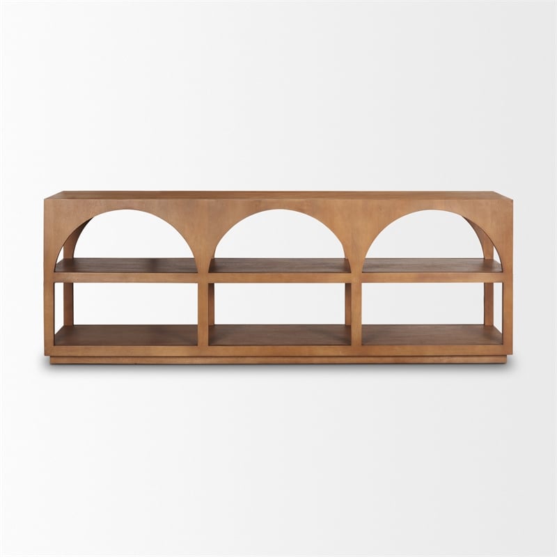 Bela Large Medium Brown Wood Arched Console Table