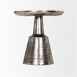 Bobbi Textured Polished Nickel Cast Aluminum Metal Accent Table