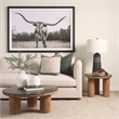 Tucson Natural Wood w/ Round Black Oak Top Side Table