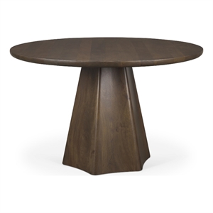 Mercana Furniture Jovani 48&quot Solid Wood Round Dining Table in Dark Brown