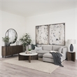 Bianca Dark Brown Wood w/ Marble Round Top Coffee Table