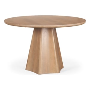 Mercana Furniture and Decor Jovani 48&quot Solid Light Brown Wood Round Dining Table
