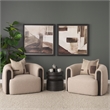 Mercana Rashama Dark Brown Wood Stacked Geometric Round Accent Table