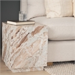 Mercana Matteo Solid Pink Marble Square Side Table