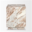 Mercana Matteo Solid Pink Marble Square Side Table