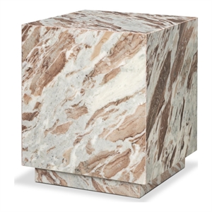 Mercana Matteo Solid Pink Marble Square Side Table