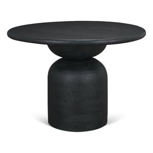 Mercana Furniture Atlas 42&quot Black Wood Stacked Pedestal Base Round Dining Table