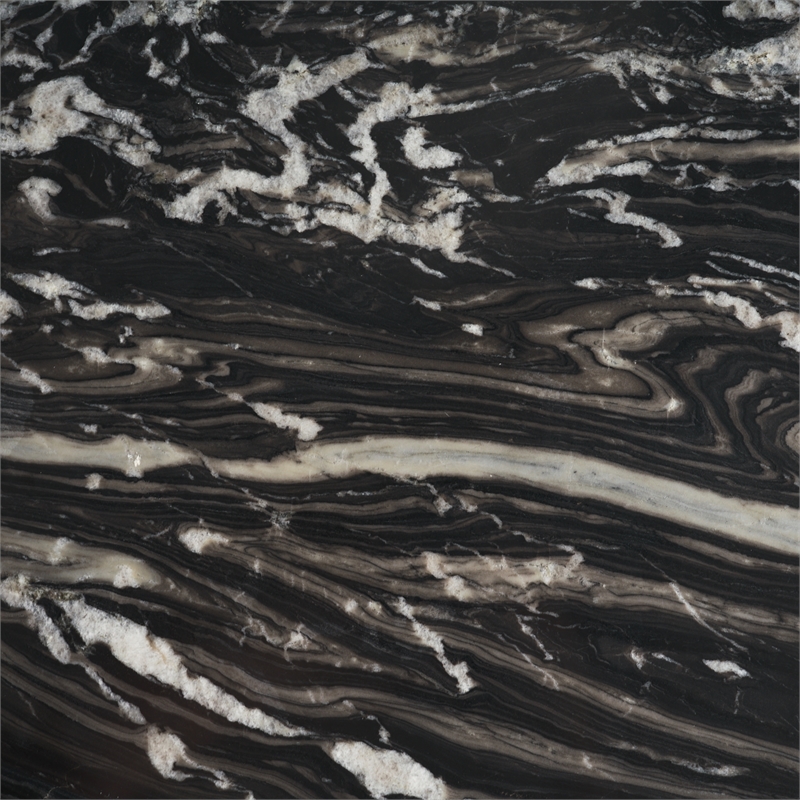 Mercana Furniture Marilyn Forest Marble Black Wood Pedestal Round Dining Table