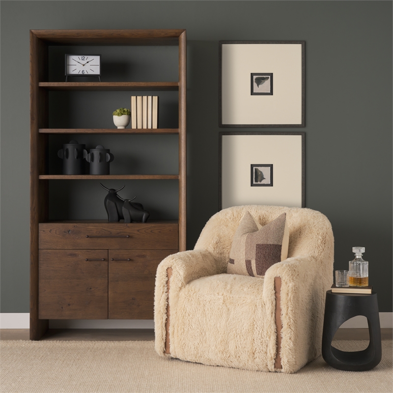Cove Dark Brown Sculptural Open Side Table