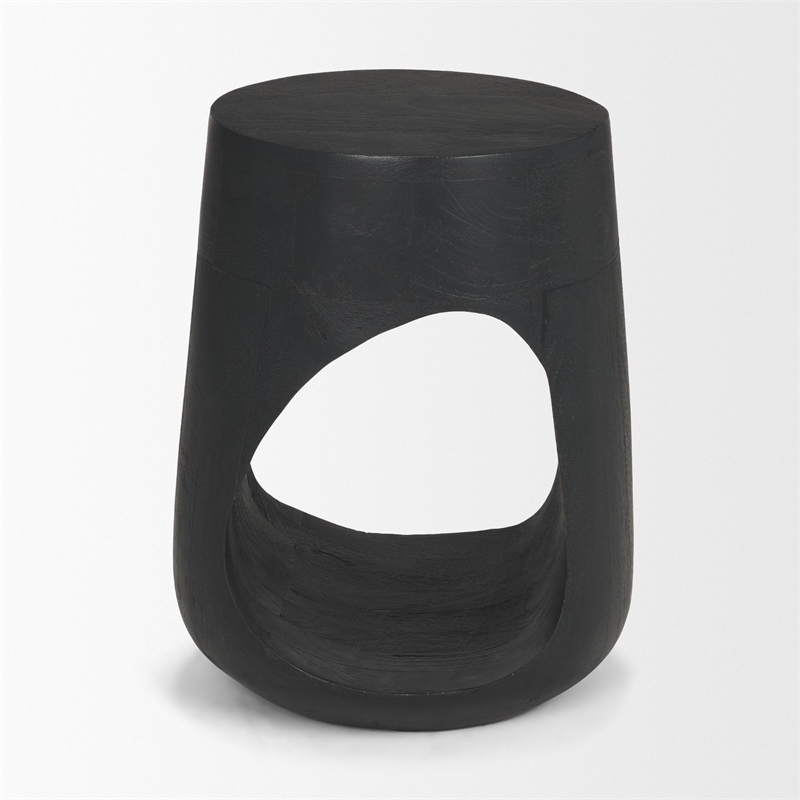 Cove Dark Brown Sculptural Open Side Table