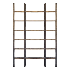 Taunton I Brown Wood and Black Iron Six Shelving Unit