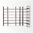 Taunton II Dark Brown Wood And Black Iron Six Shelving Unit