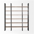 Taunton II Dark Brown Wood And Black Iron Six Shelving Unit