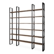 Taunton II Dark Brown Wood And Black Iron Six Shelving Unit