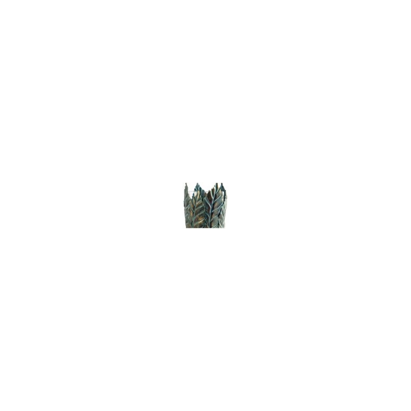 Pana II Large Green/Gold Metal Leaf Table Candle Holder