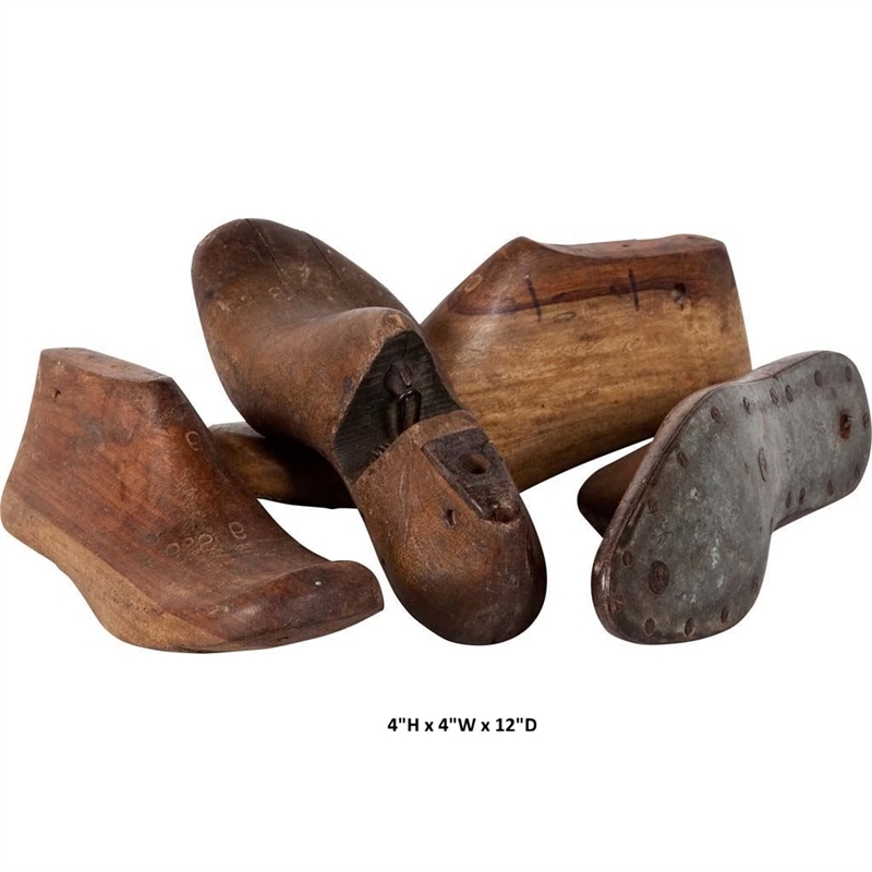 Wooden Shoe (Set of Brown Antique Wooden Cobbler Moulds
