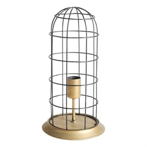 Carkner I (38&quotH) Gun-Metal Grey Cylindrical Metal Cage Table Lamp