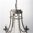 Selma White Wood Bead and Metal Chandelier