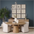 Selma White Wood Bead and Metal Chandelier