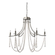 Selma White Wood Bead and Metal Chandelier