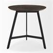 Todd Dark Brown Wood W/ Metal Legs Side Table