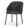 Shannon Dining Chair w/ Gray Fabric & Matte Black Metal