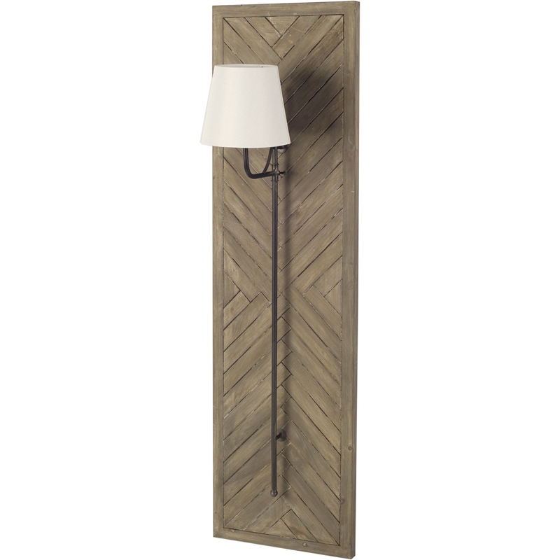 Vector Brown Wooden Body Copper Metal Rectangular Wall Sconce