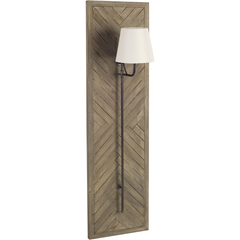 Vector Brown Wooden Body Copper Metal Rectangular Wall Sconce