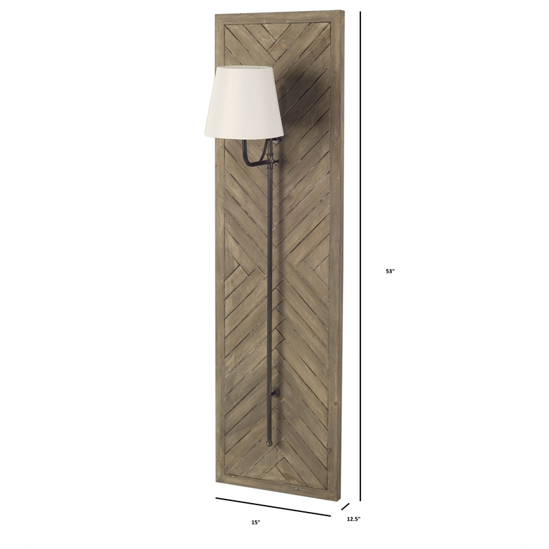 Vector Brown Wooden Body Copper Metal Rectangular Wall Sconce