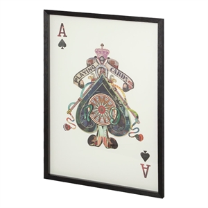 Ace of Spades II Playing Card a Paper Mosaik Collage Framed Art under Glass