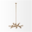 Rudyard Glass Globe and Gold Metal Chandelier